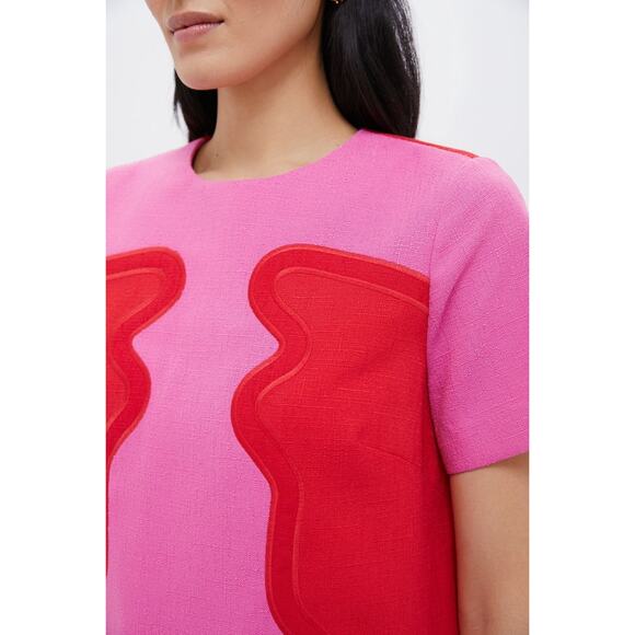 TUCKERNUCK Poppy and Hot Pink Placed Embroidery James Dress Size XL NWT - Picture 6 of 8